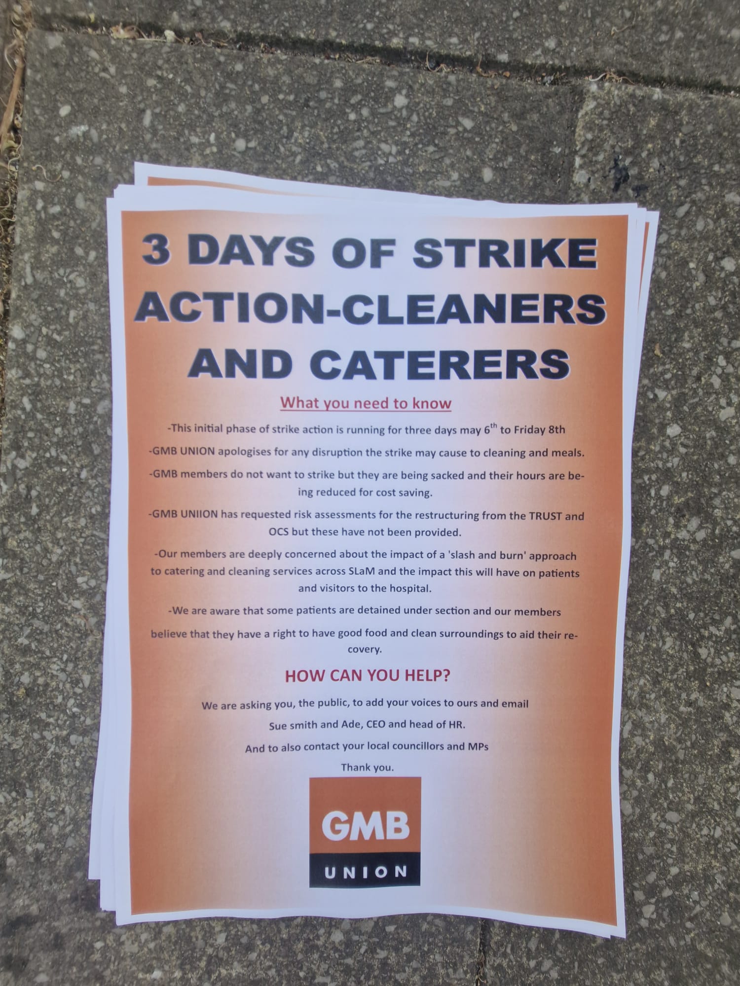 3 Days of Strike Action-Cleaners and Caterers